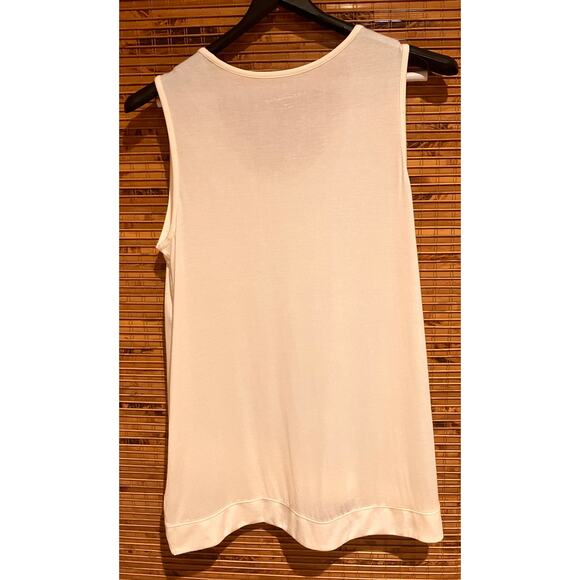 Soft Surroundings Cream Tank Top Women’s Large Modal Spandex Asymmetrical Hem - Picture 3 of 8